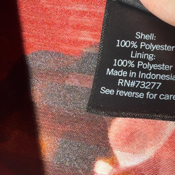 Simply Vera Vera Wang Copper Floral Button front with neck tie blouse - Picture 4 of 5